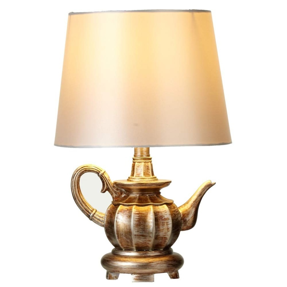 Antique Silver Teapot Accent Lamp